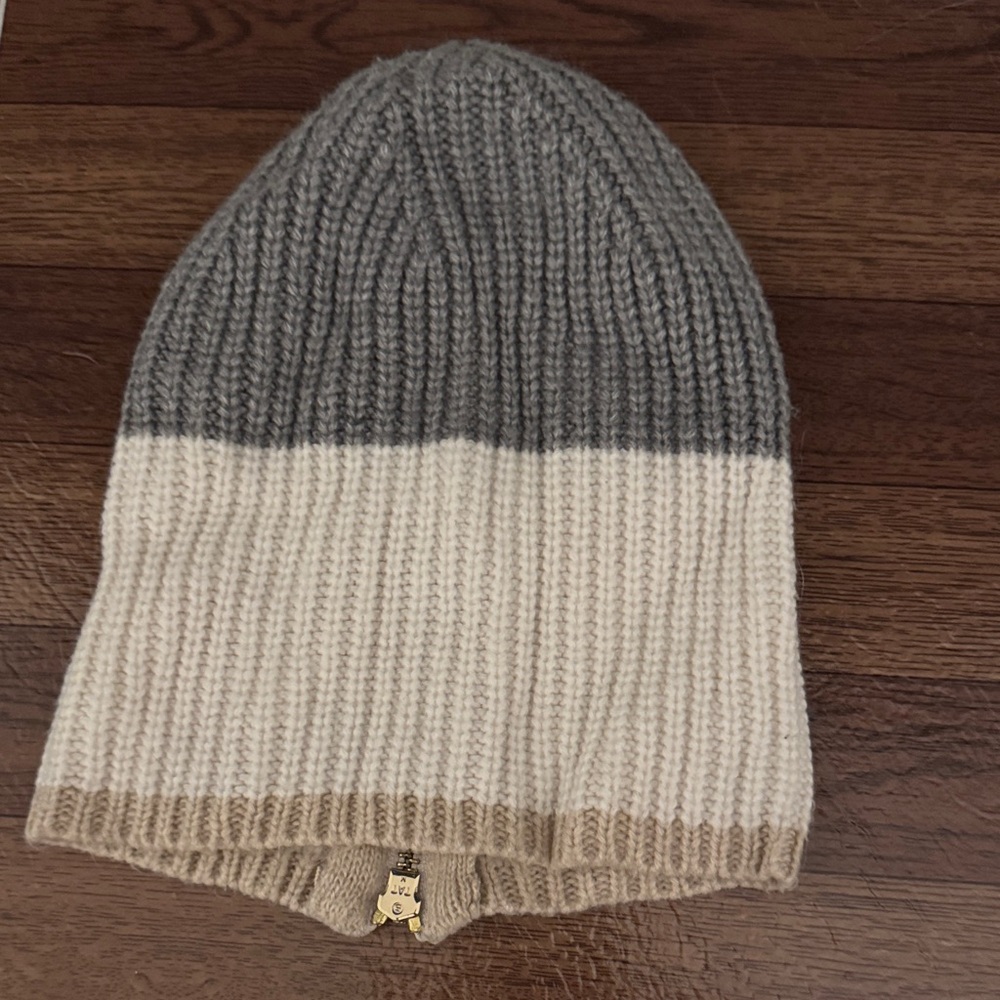 Kate Spade Cream and Tan Knit Hat